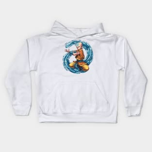 aang as the last air bender in battle position Kids Hoodie